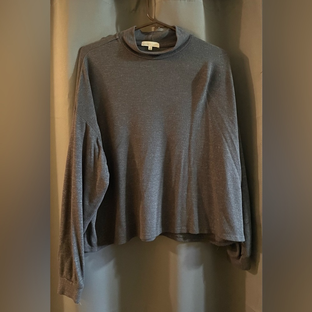 Ladies High Neck Grey Light Sweater